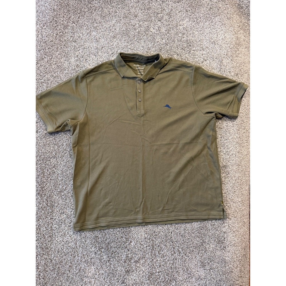Tommy Bahama Polo Mens XXL Olive IslandZone Supima Cotton Short Sleeve Marlin